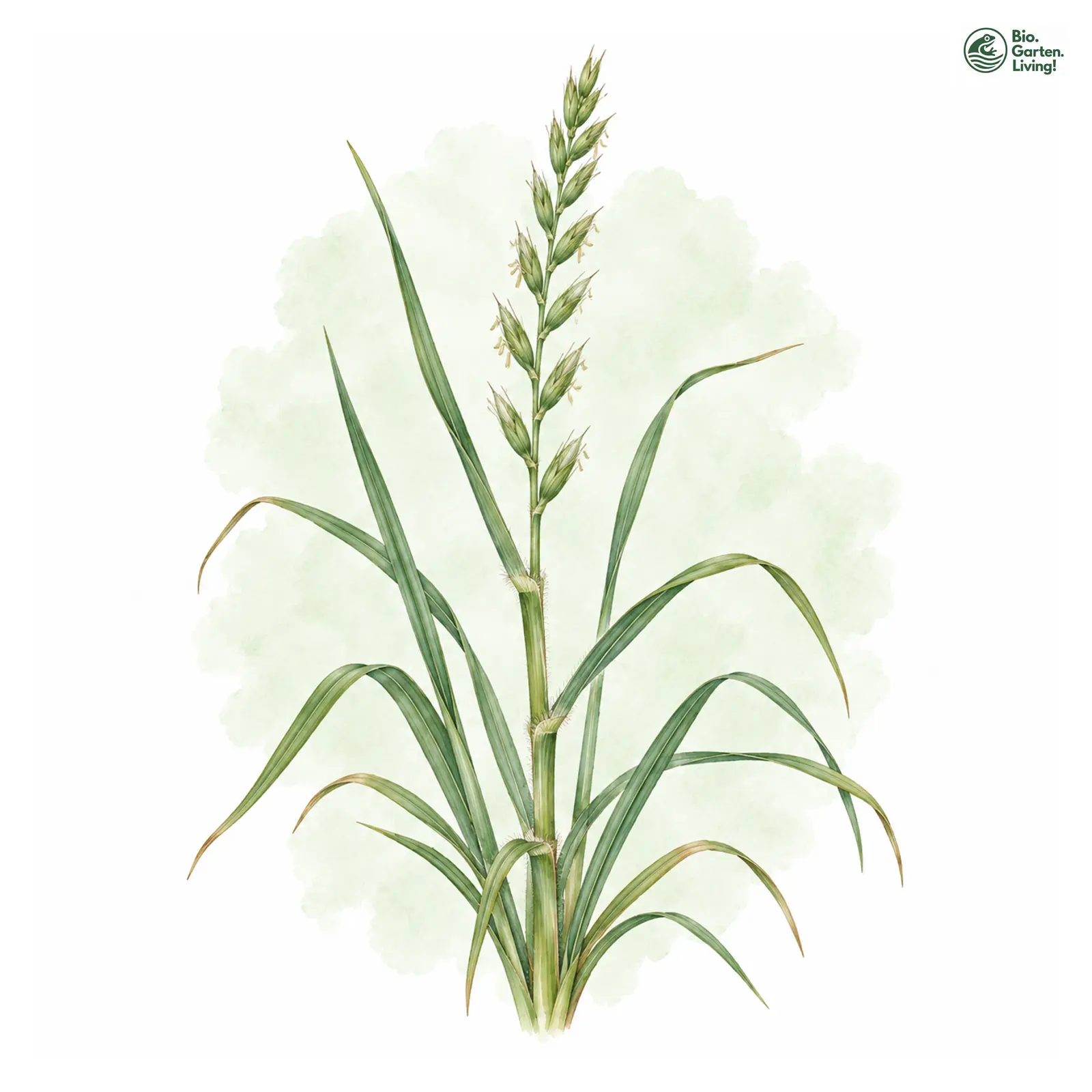 Aquarellzeichnung: Aufrechte Quecke (Elymus obtusiusculus)