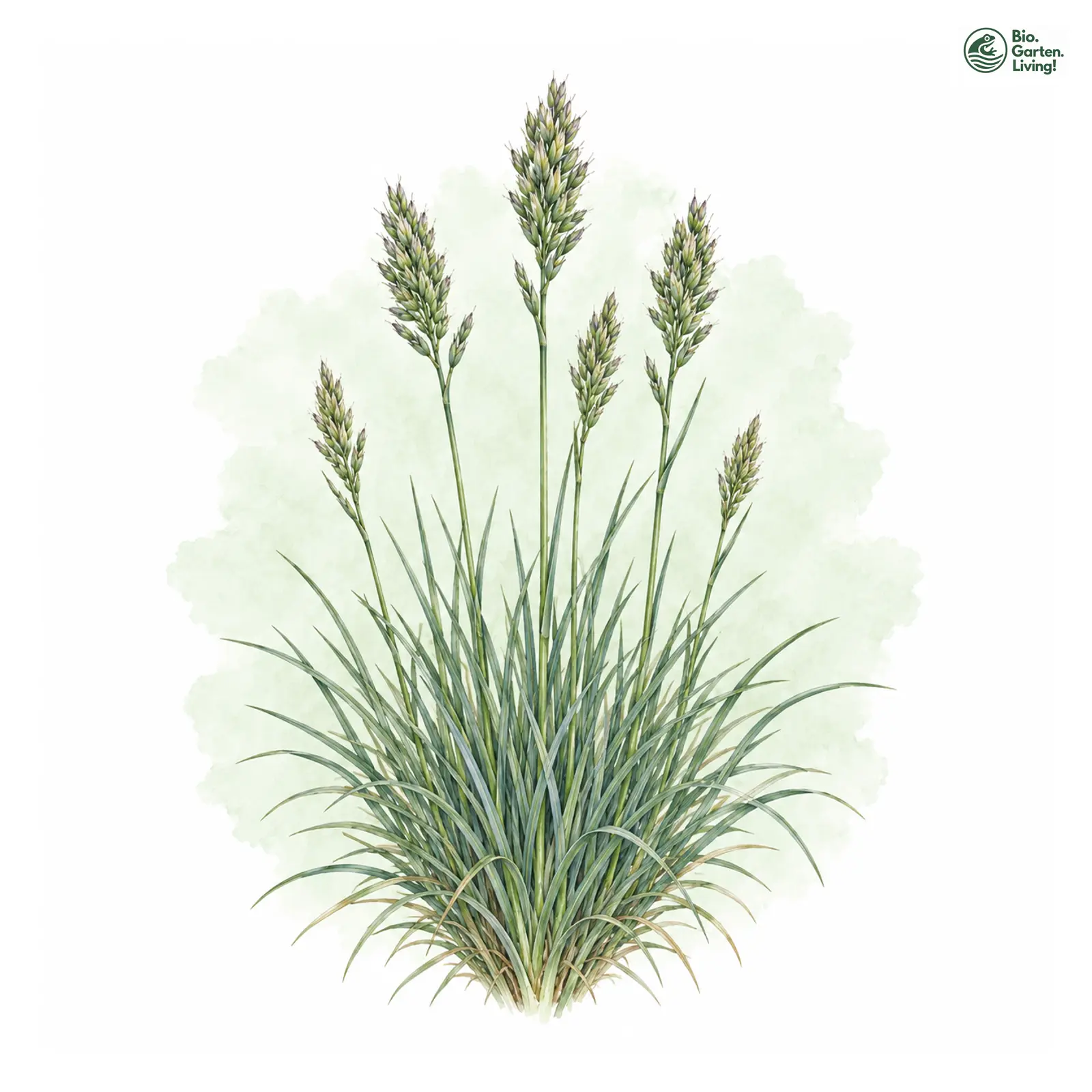 Aquarellzeichnung: Walliser Schwingel (I. E. S.) (Festuca valesiaca (im engeren Sinne))