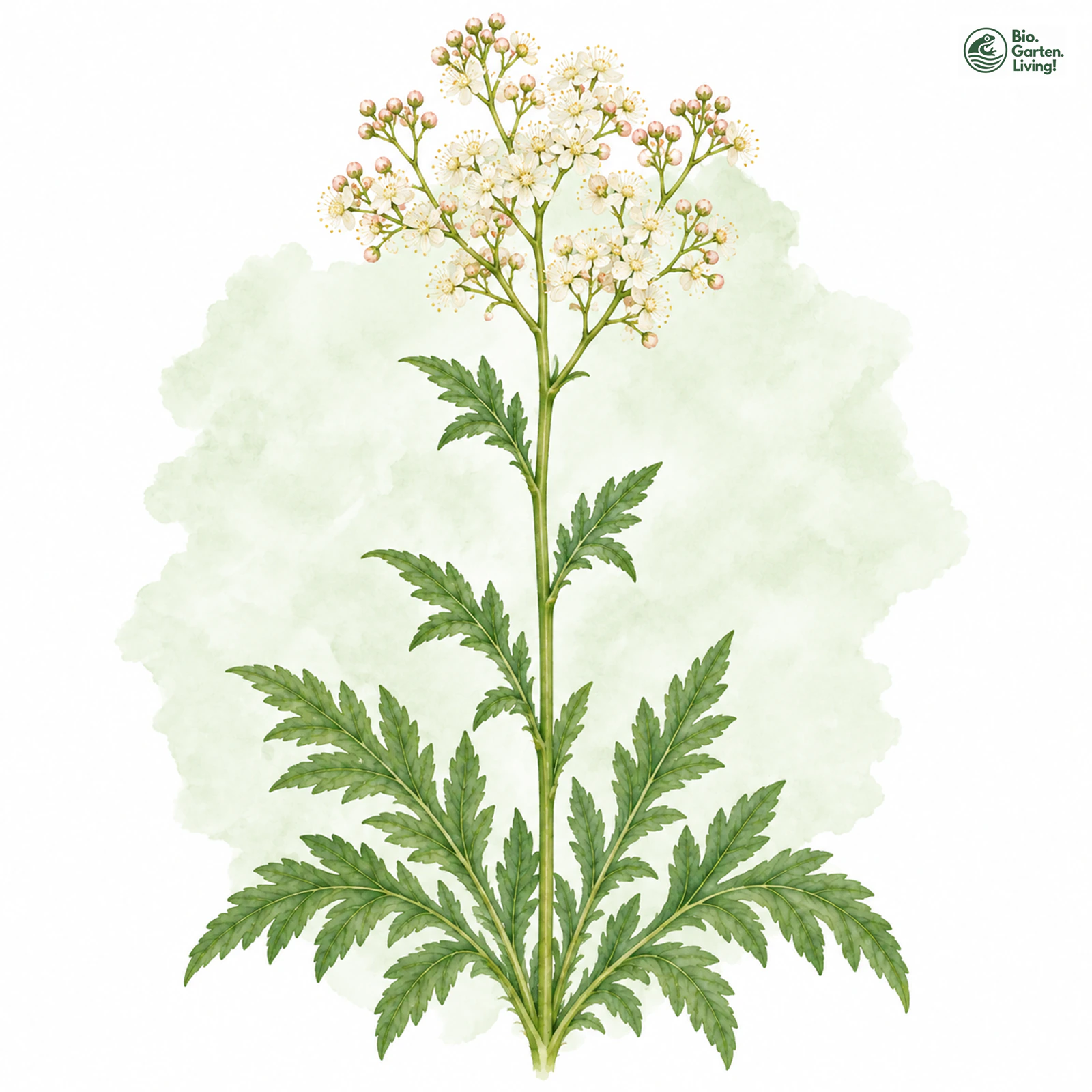 Aquarellzeichnung: Kleines Mädesüß (Filipendula vulgaris)