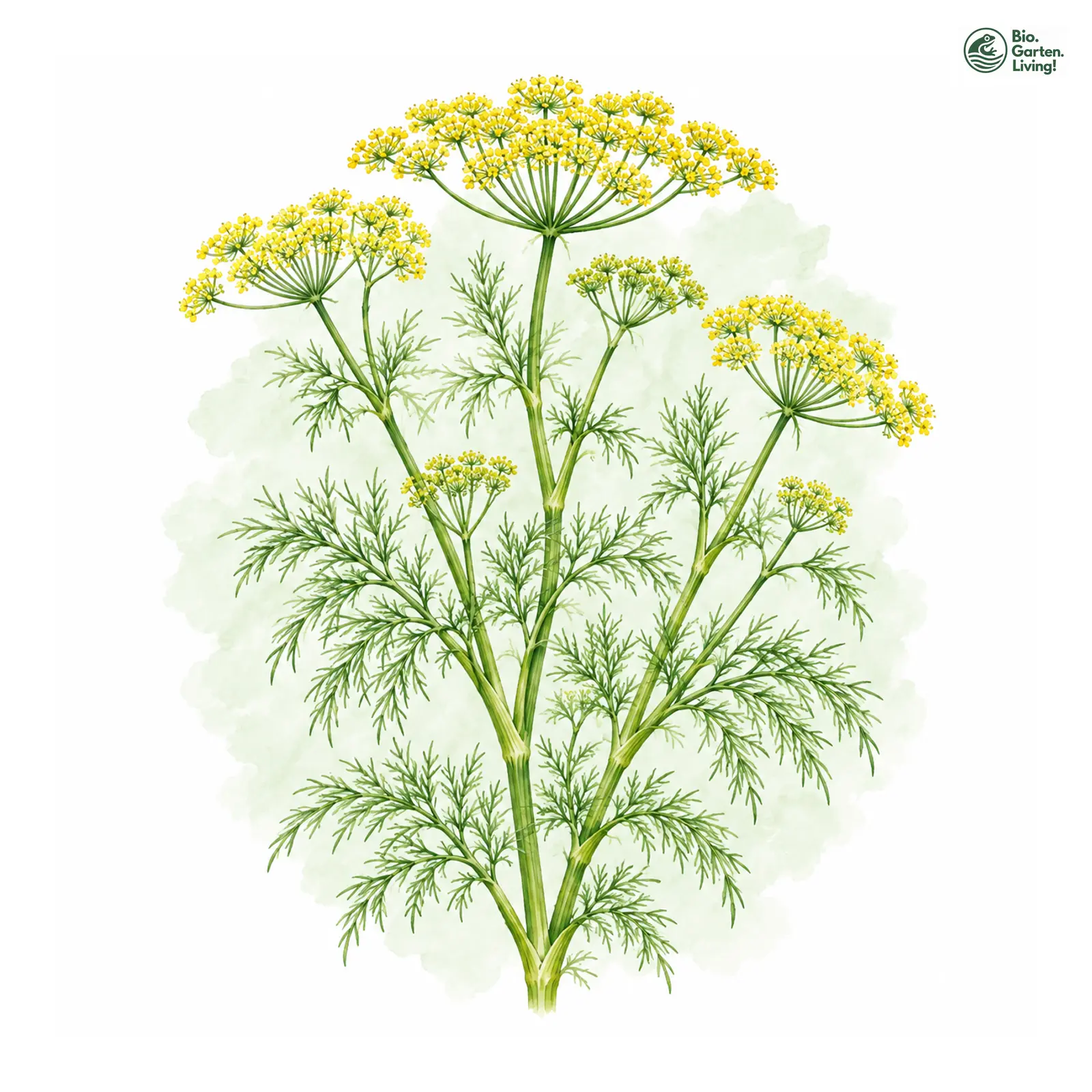 Aquarellzeichnung: Fenchel (Foeniculum vulgare)