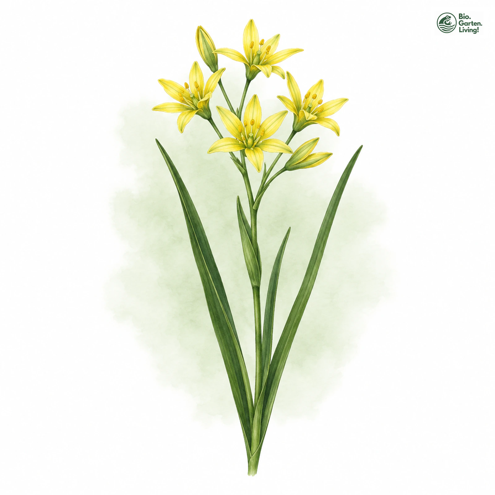 Aquarellzeichnung: Märkischer Goldstern (Gagea marchica)