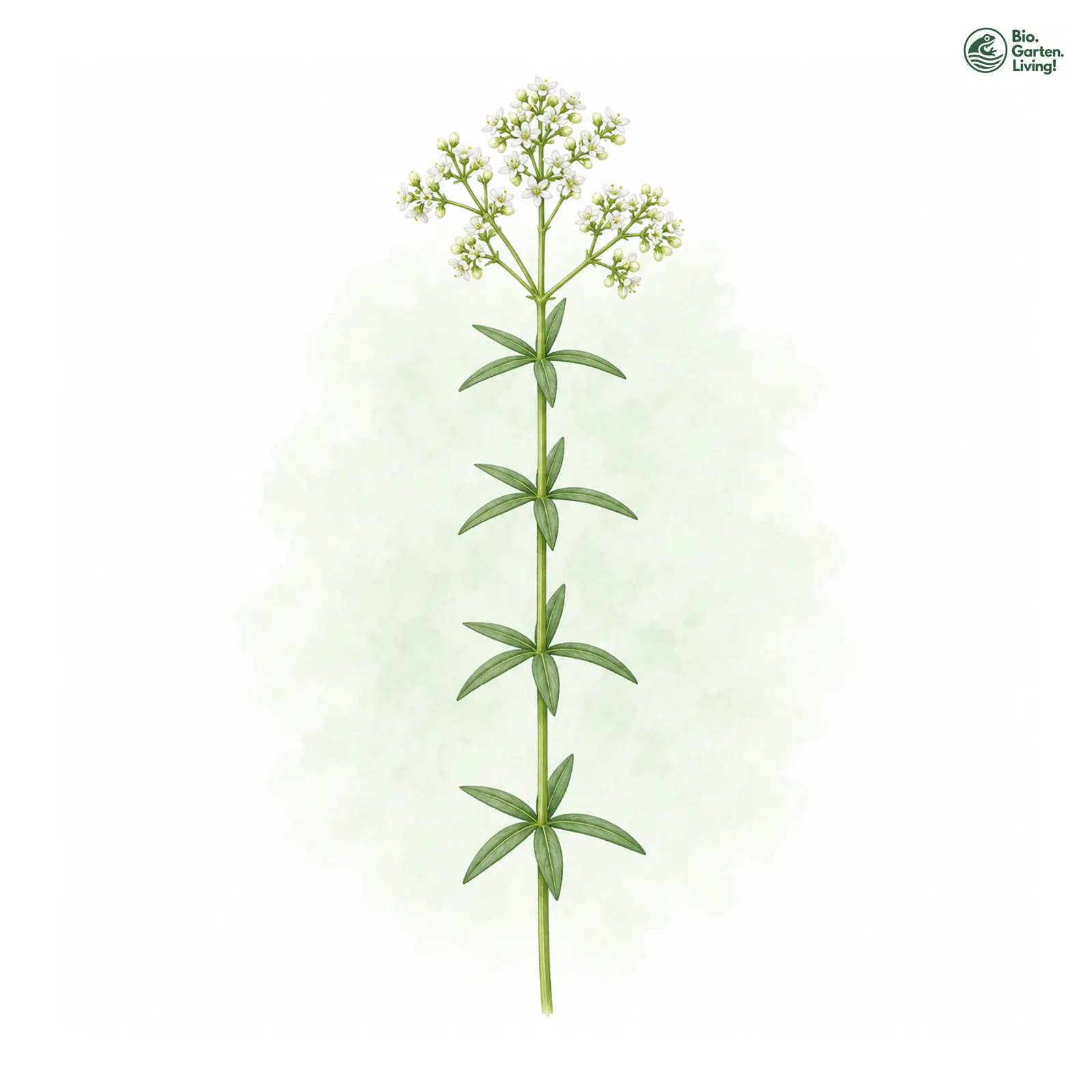 Aquarellzeichnung: Nordisches Labkraut (Galium boreale)