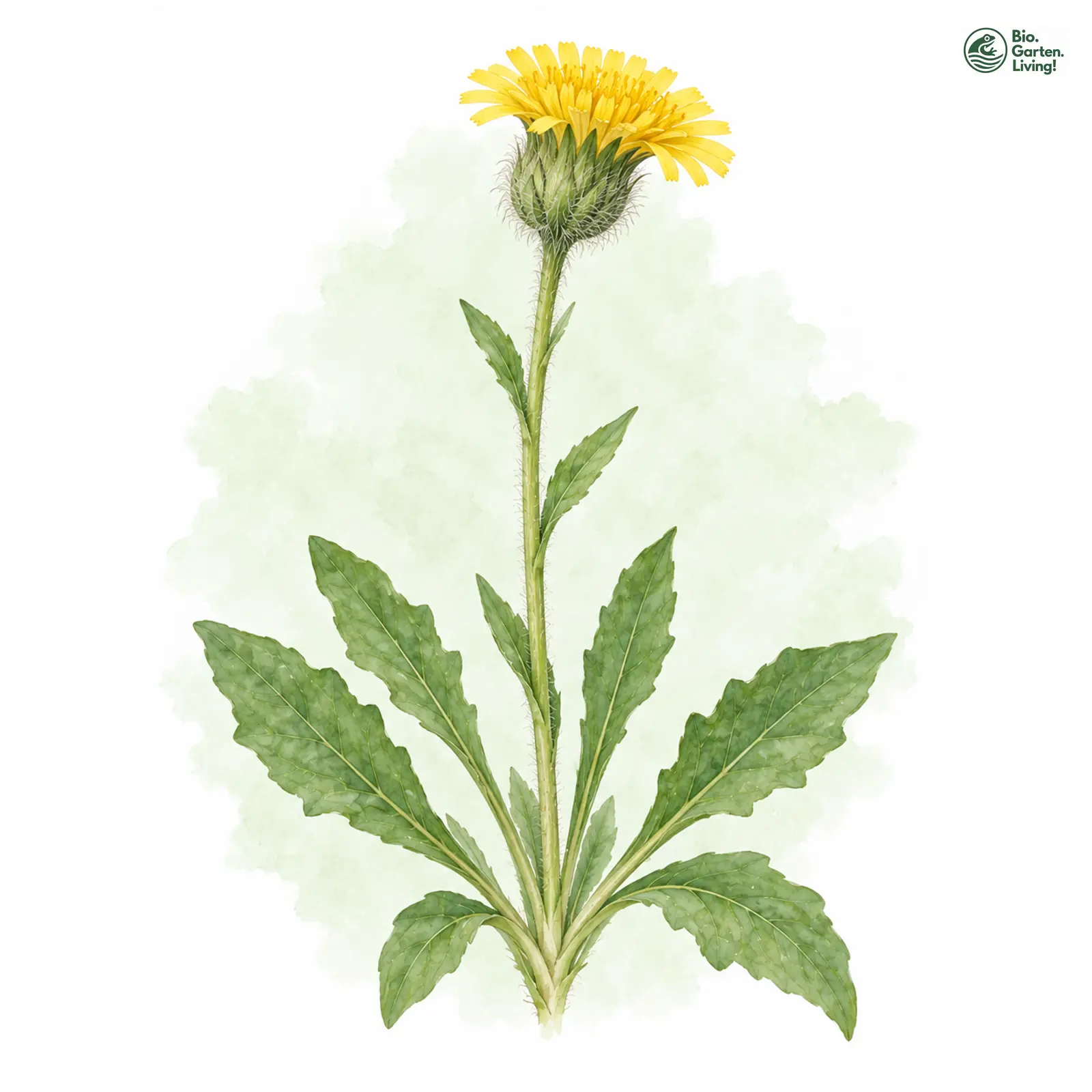 Aquarellzeichnung: Unbeblättertes Habichtskraut (Hieracium aphyllum)