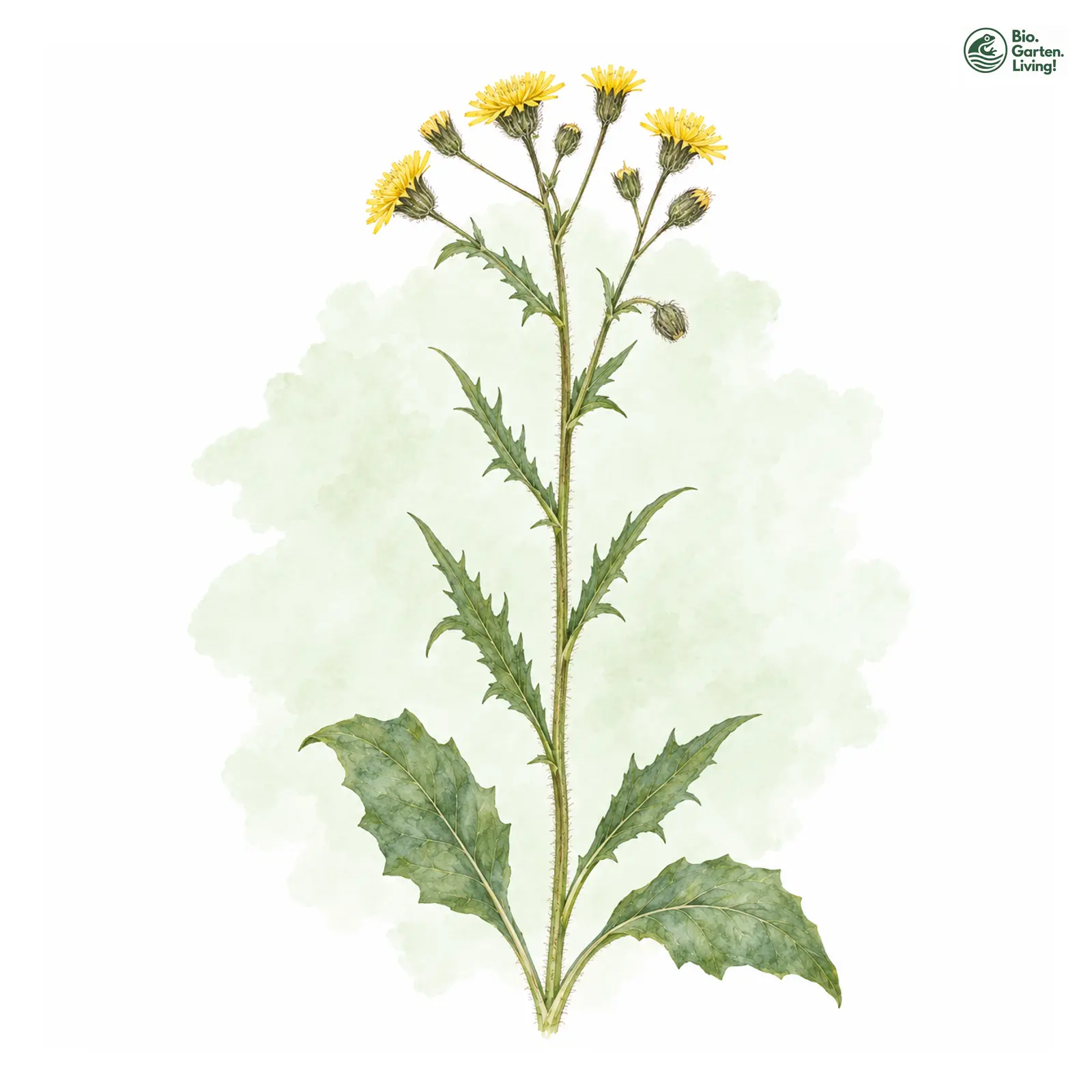 Aquarellzeichnung: Schöndoldiges Habichtskraut (Hieracium calocymum)