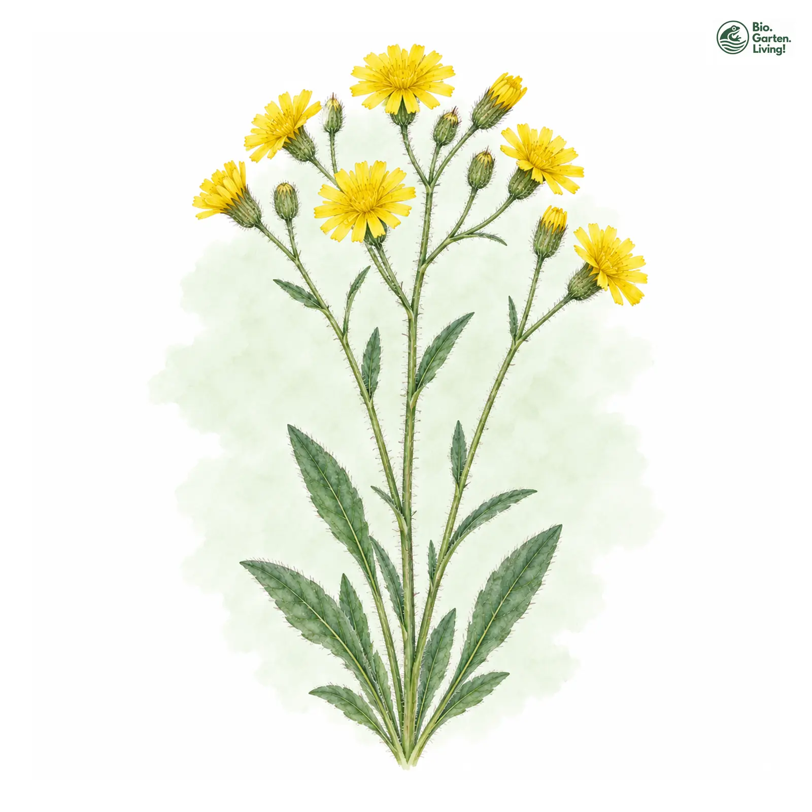 Aquarellzeichnung: Schönhaariges Habichtskraut (Hieracium calodon)