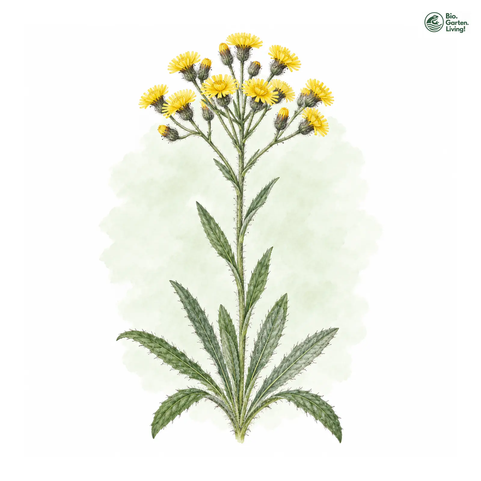 Aquarellzeichnung: Täuschendes Habichtskraut (Hieracium cymosiforme)