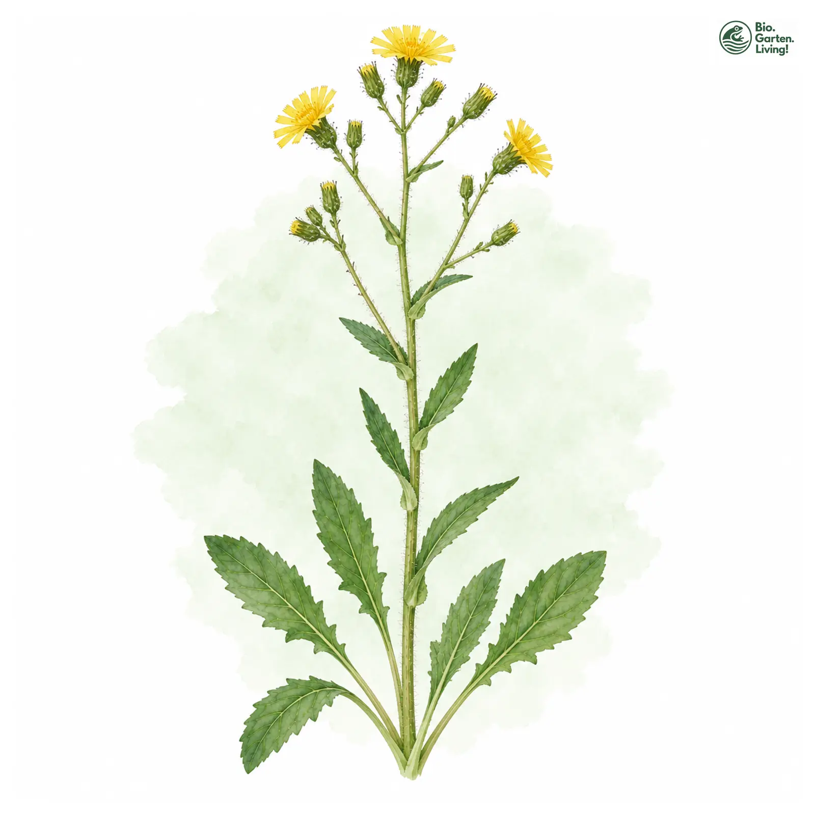 Aquarellzeichnung: Schein-Jura-Habichtskraut (Hieracium dermophyllum)