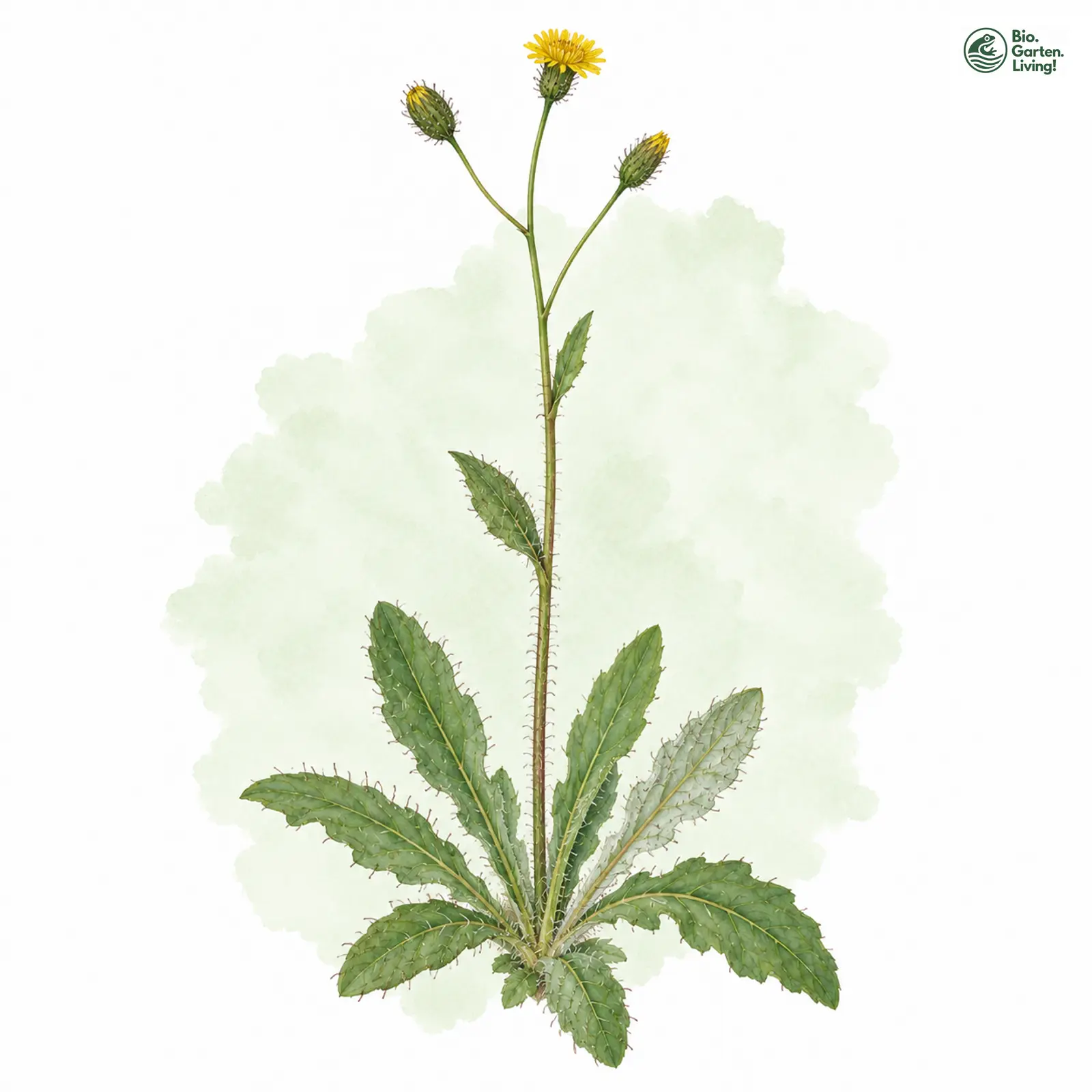 Aquarellzeichnung: Deidesheimer Habichtskraut (Hieracium euchaetiiforme)