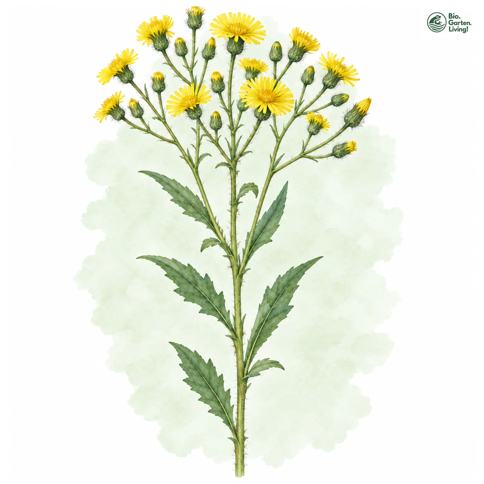 Aquarellzeichnung: Ehrenbürg-Habichtskraut (Hieracium harzianum)