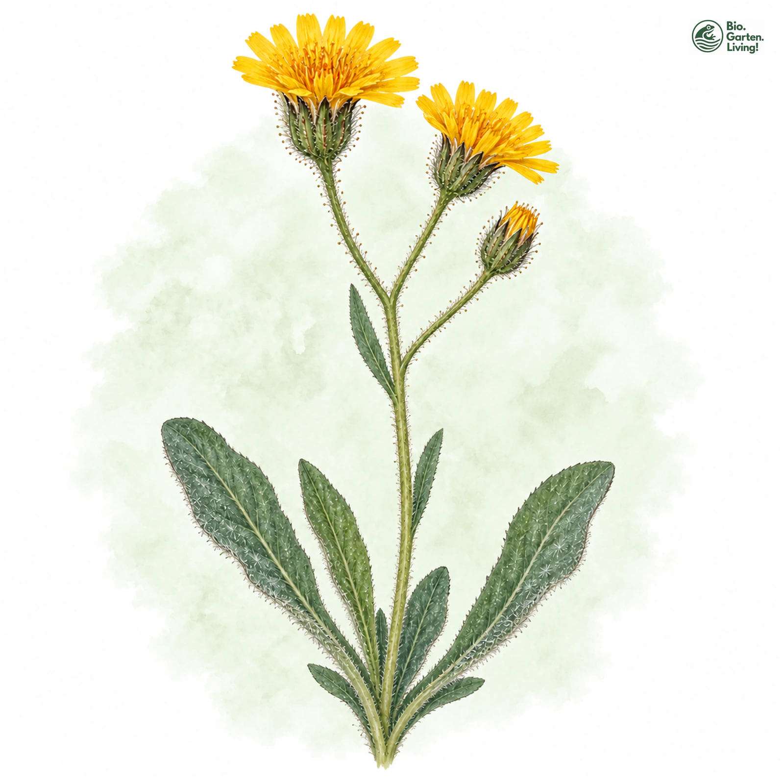 Aquarellzeichnung: Leuker Habichtskraut (Hieracium leucense)