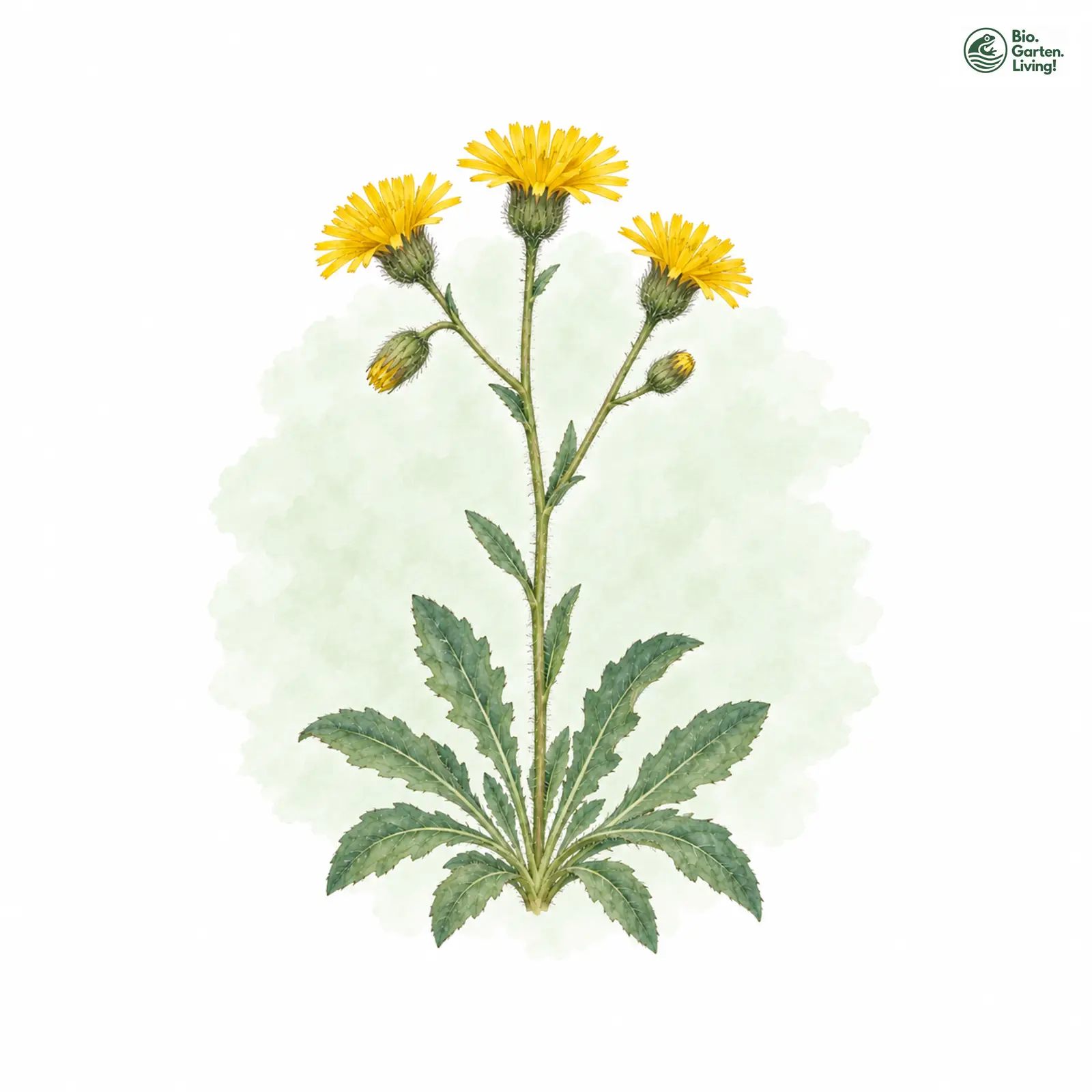 Aquarellzeichnung: Halbprächtiges Habichtskraut (Hieracium subspeciosum)