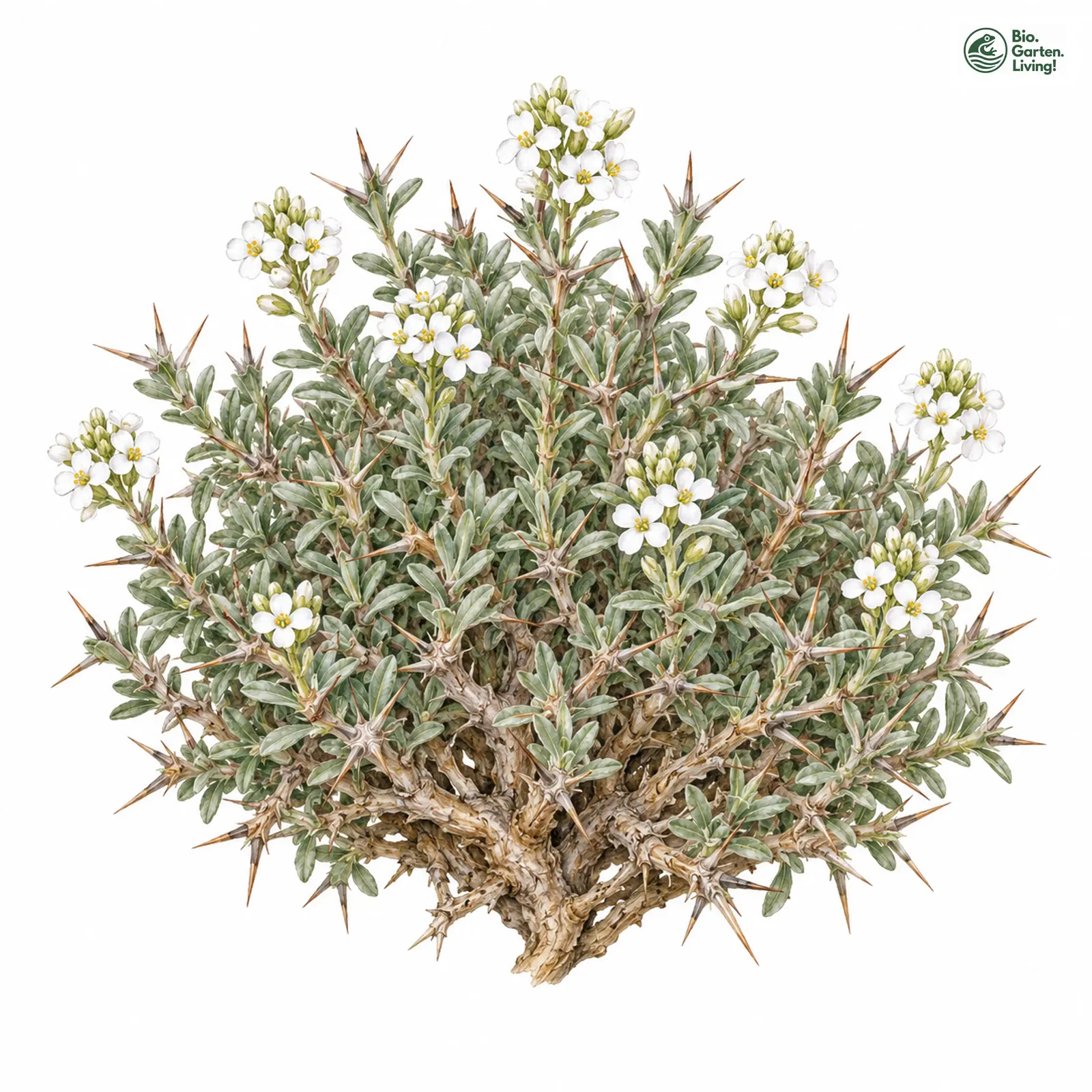 Aquarellzeichnung: Dorniges Steinkraut (Hormathophylla spinosa)