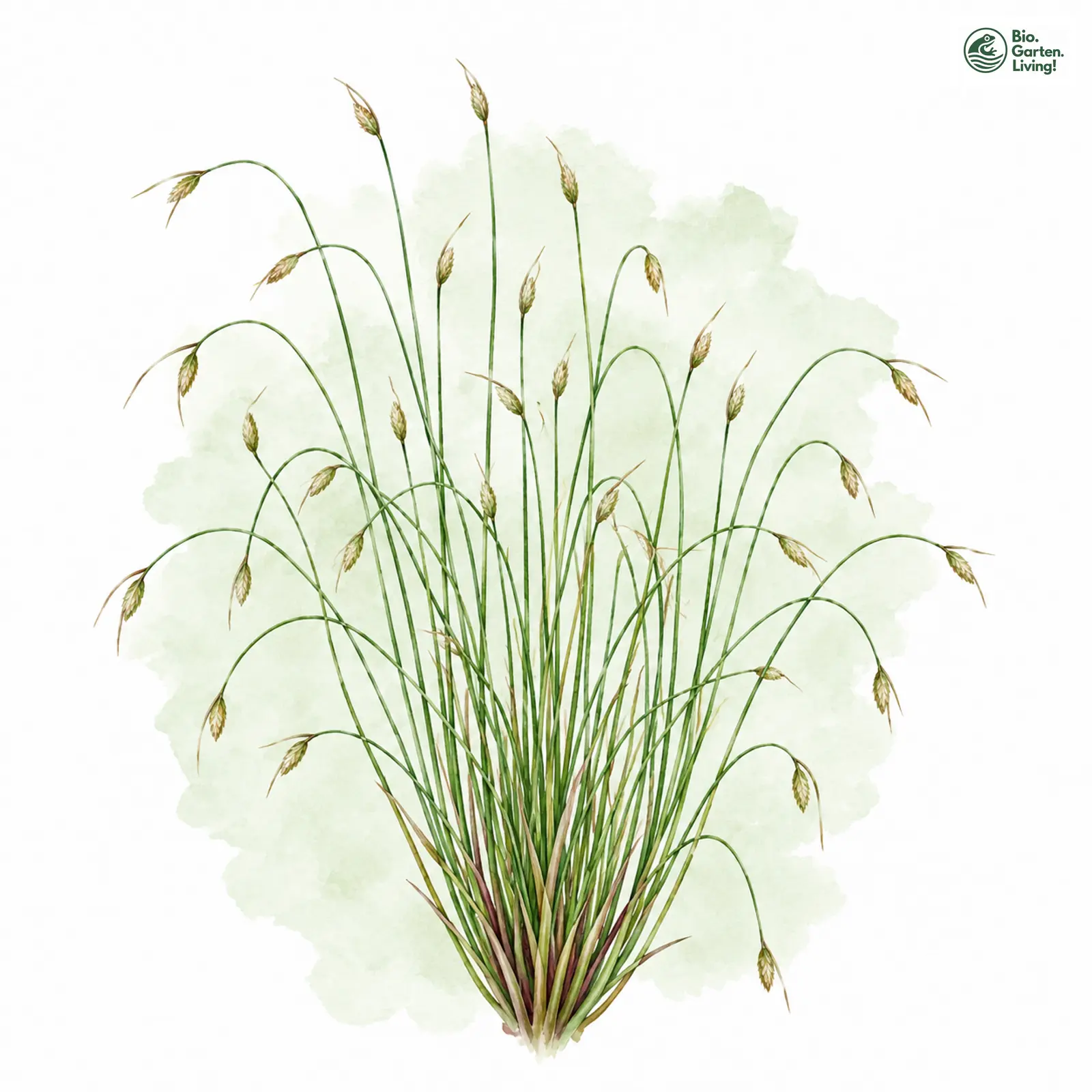 Aquarellzeichnung: Frauenhaargras (Isolepis cernua)