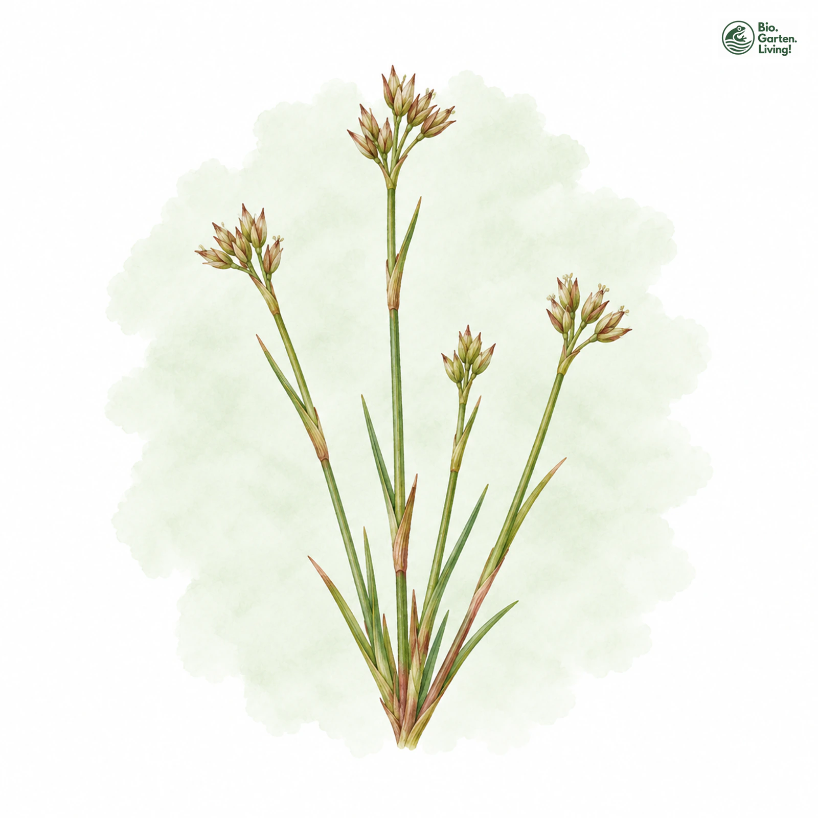 Aquarellzeichnung: Zwerg-Binse (Juncus pygmaeus)