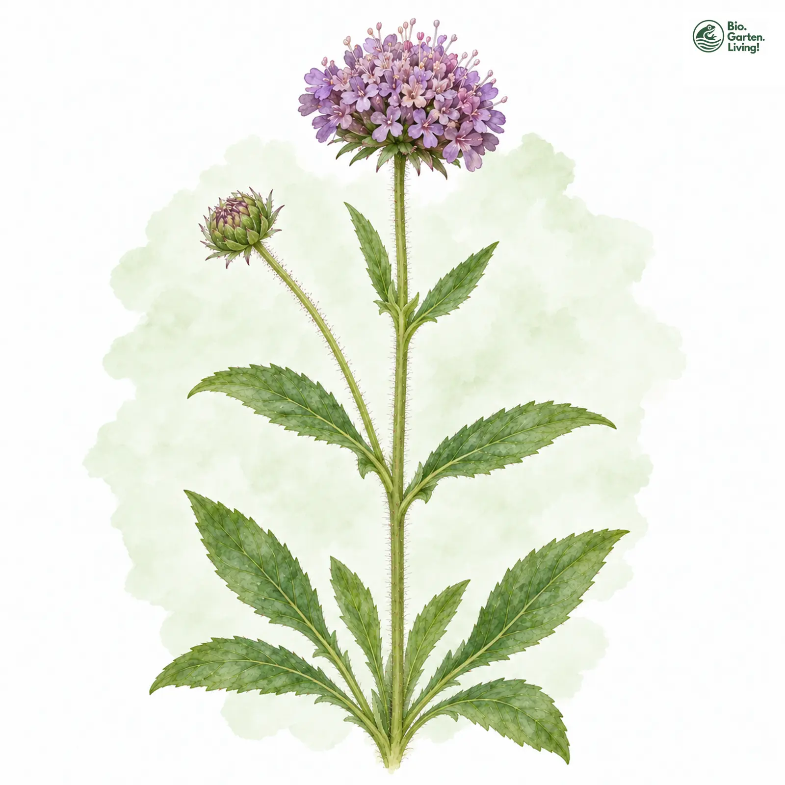 Aquarellzeichnung: Wald-Witwenblume (I. W. S.) (Knautia maxima (im weiteren Sinne))