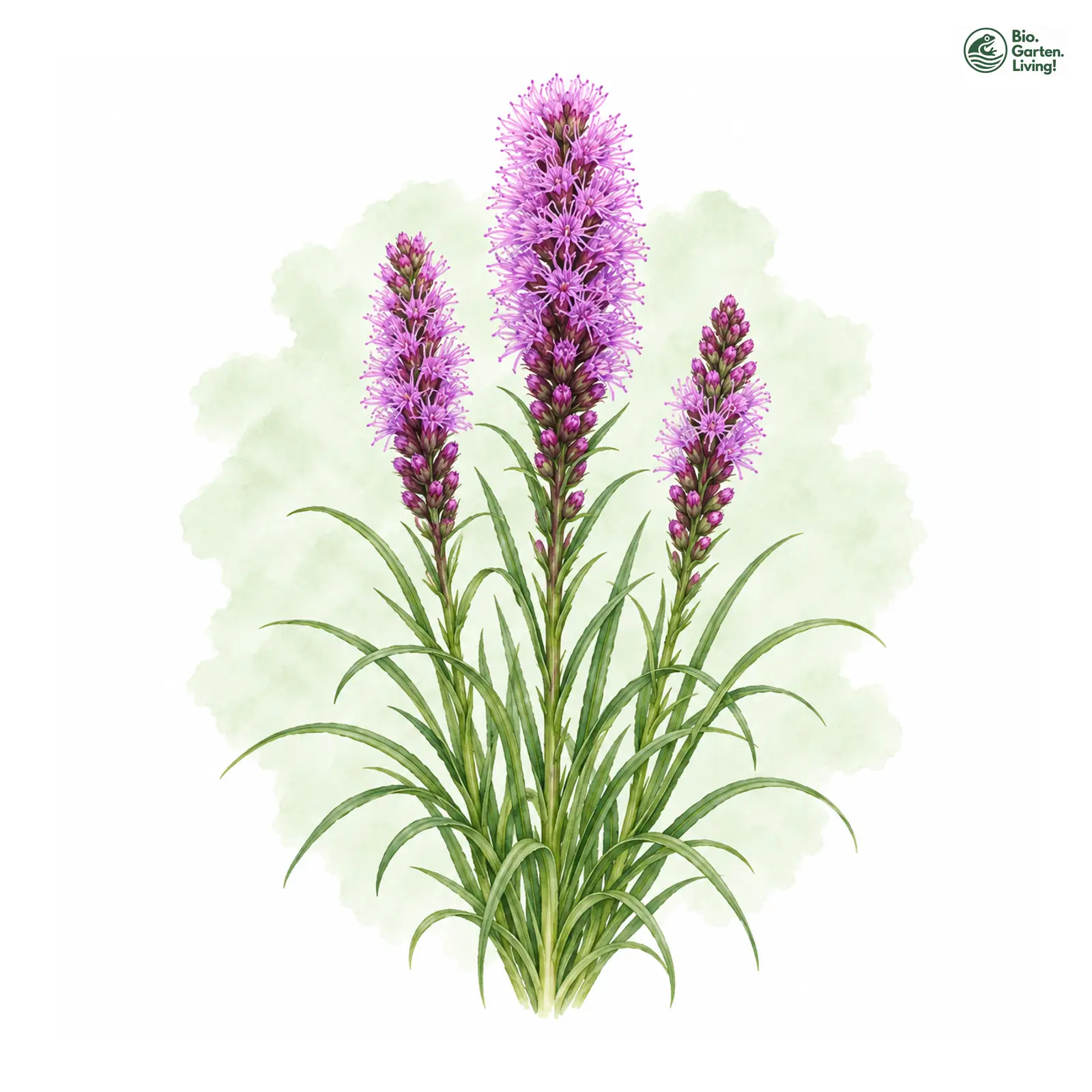 Aquarellzeichnung: Ährige Prachtscharte (Liatris spicata)