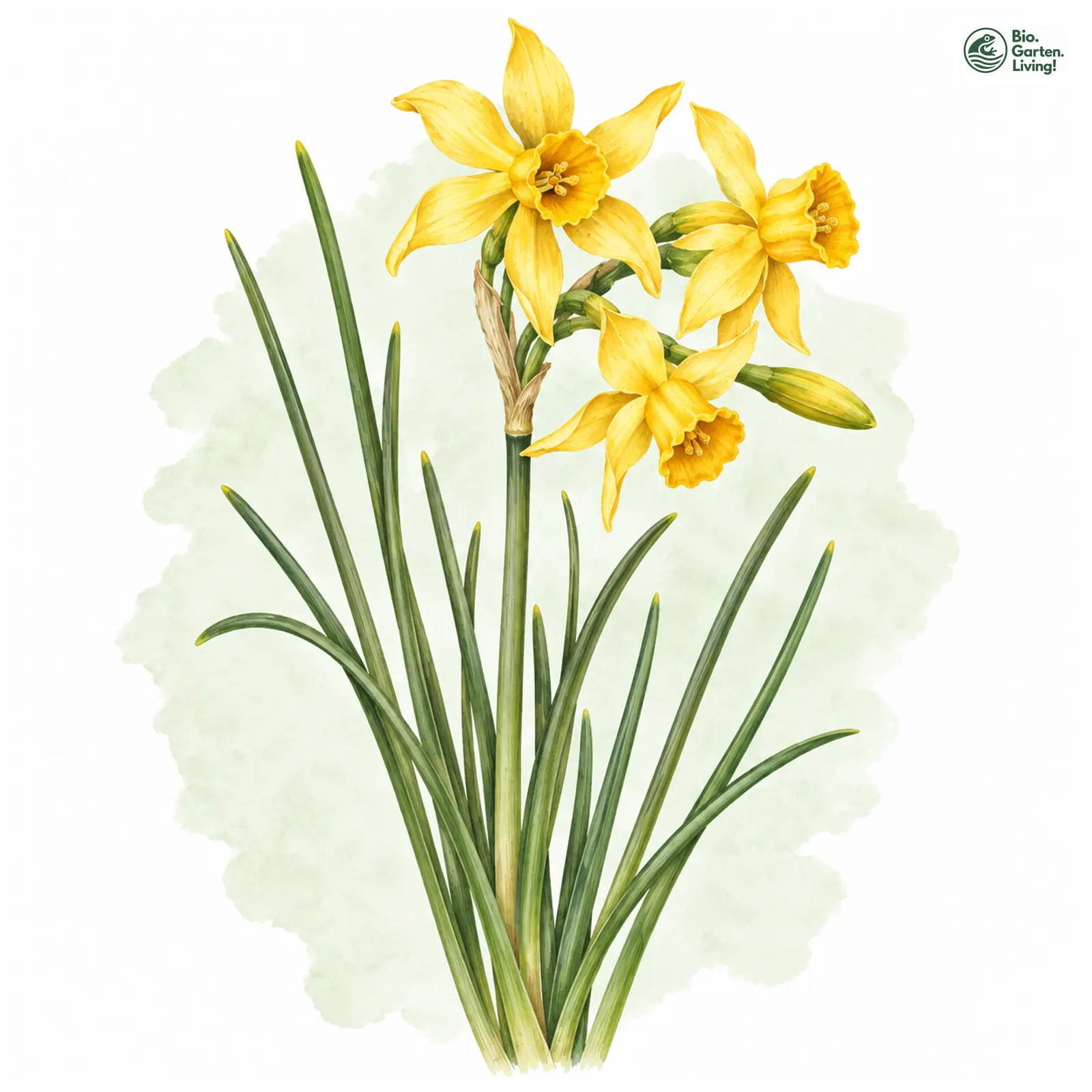 Aquarellzeichnung: Jonquille (Narcissus jonquilla)
