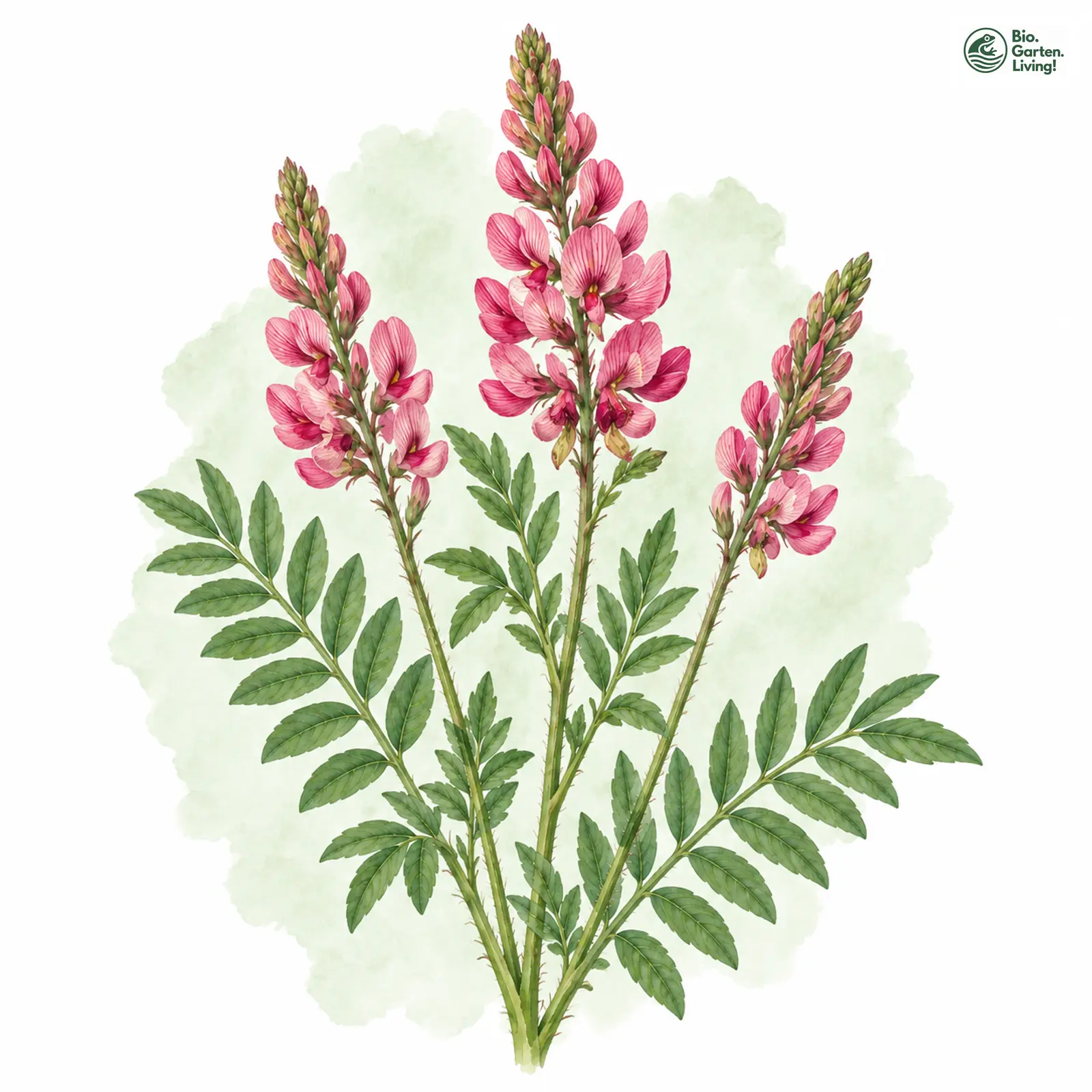 Aquarellzeichnung: Saat-Esparsette (Onobrychis viciifolia)
