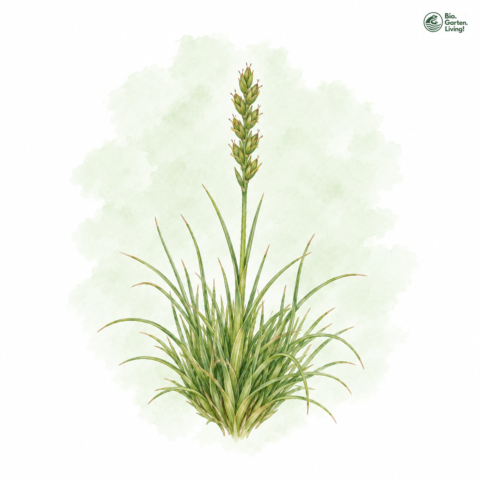 Aquarellzeichnung: Zweizeiliges Kopfgras (Oreochloa disticha)