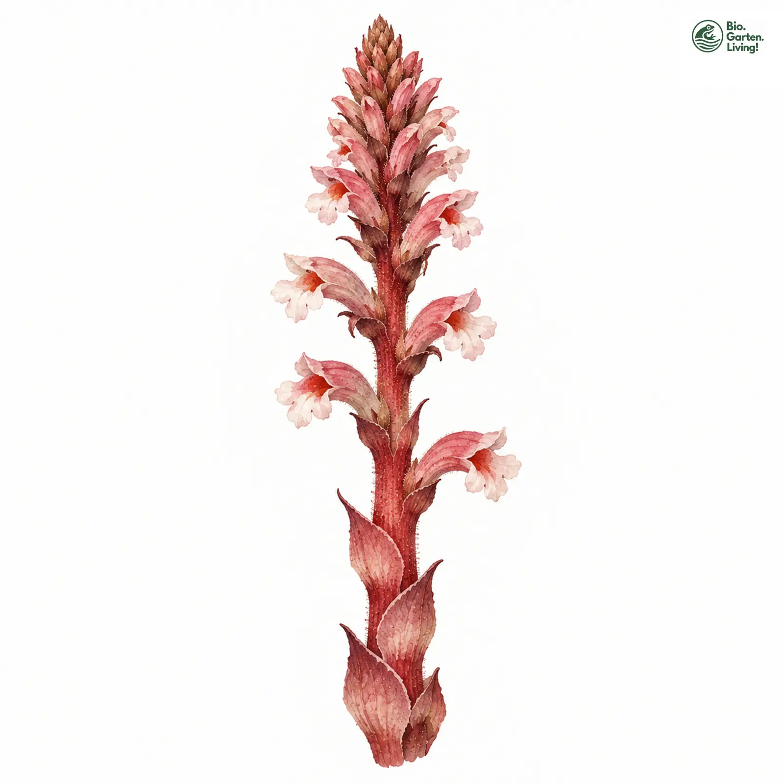 Aquarellzeichnung: Kochs Sommerwurz (Orobanche kochii)