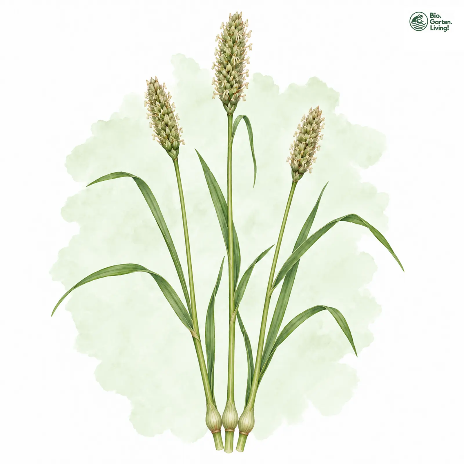 Aquarellzeichnung: Knolliges Lieschgras (Phleum nodosum)