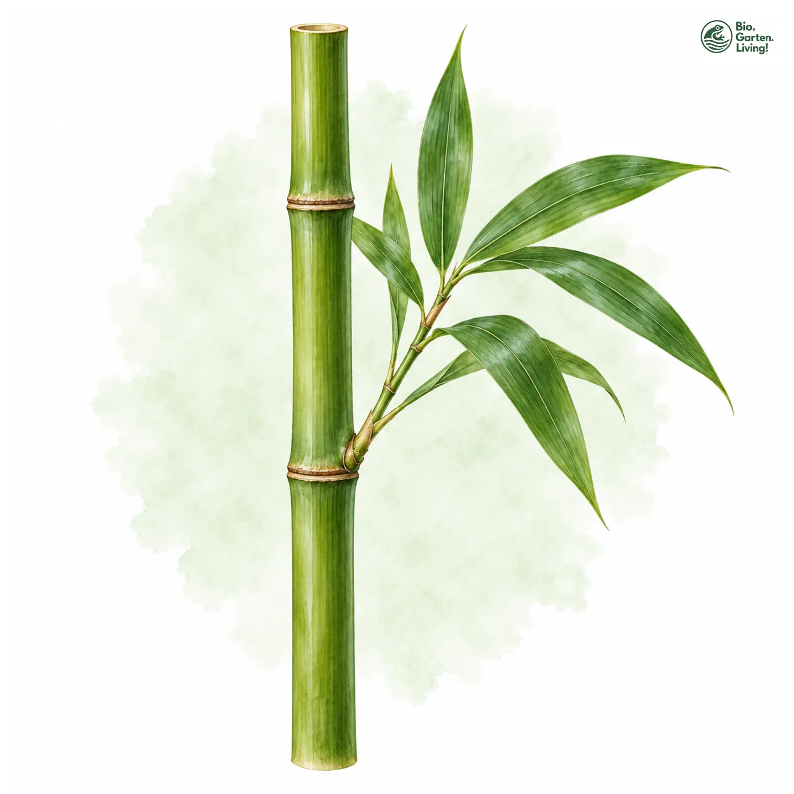 Aquarellzeichnung: Japan-Scheinzwergbambus (Pseudosasa japonica)