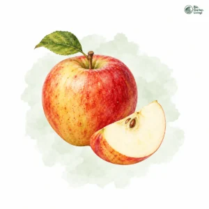 Aquarellillustration von Apfel (Malus domestica)