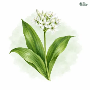 Aquarellillustration von Bärlauch (Allium ursinum)