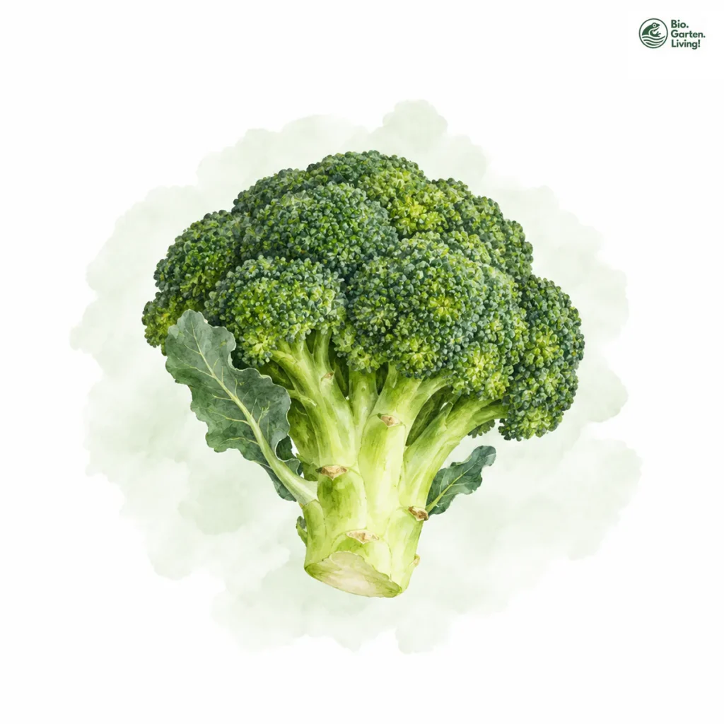 Aquarellillustration von Brokkoli (Brassica oleracea var. italica)