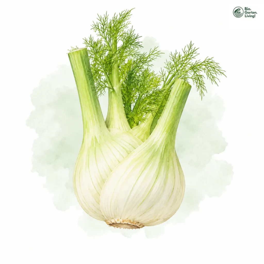 Aquarellillustration von Fenchel (Foeniculum vulgare)