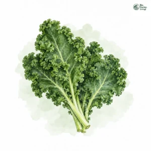 Aquarellillustration von Grünkohl (Brassica oleracea var. sabellica)