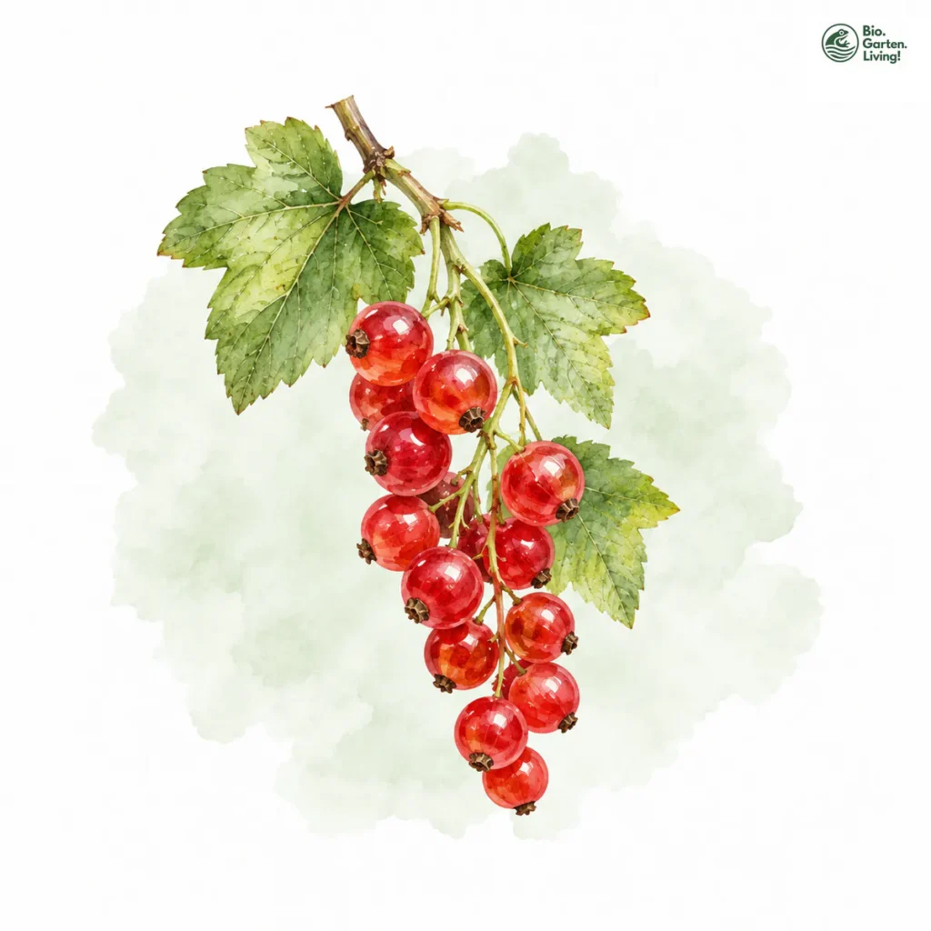 Aquarellillustration von Johannisbeeren (Ribes spp.)