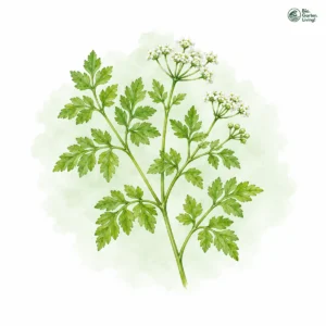 Aquarellillustration von Kerbel (Anthriscus cerefolium)