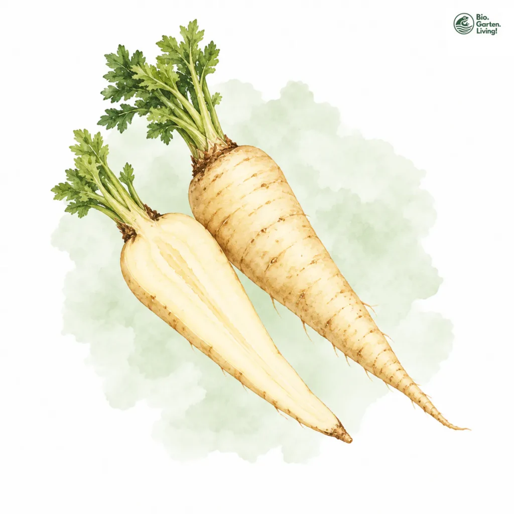 Aquarellillustration von Pastinaken (Pastinaca sativa)