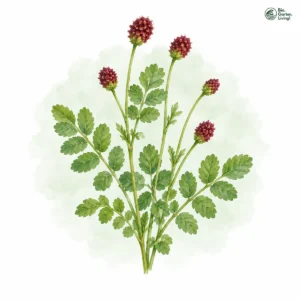 Aquarellillustration von Pimpinelle (Sanguisorba minor)