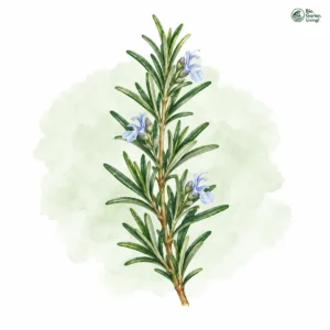 Aquarellillustration von Rosmarin (Salvia rosmarinus)