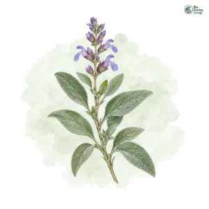 Aquarellillustration von Salbei (Salvia officinalis)