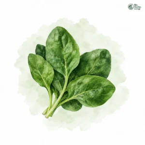 Aquarellillustration von Spinat (Spinacia oleracea)