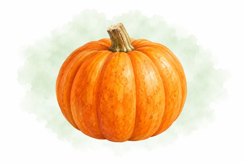 Aquarellillustration von Kürbis (Cucurbita spp.)