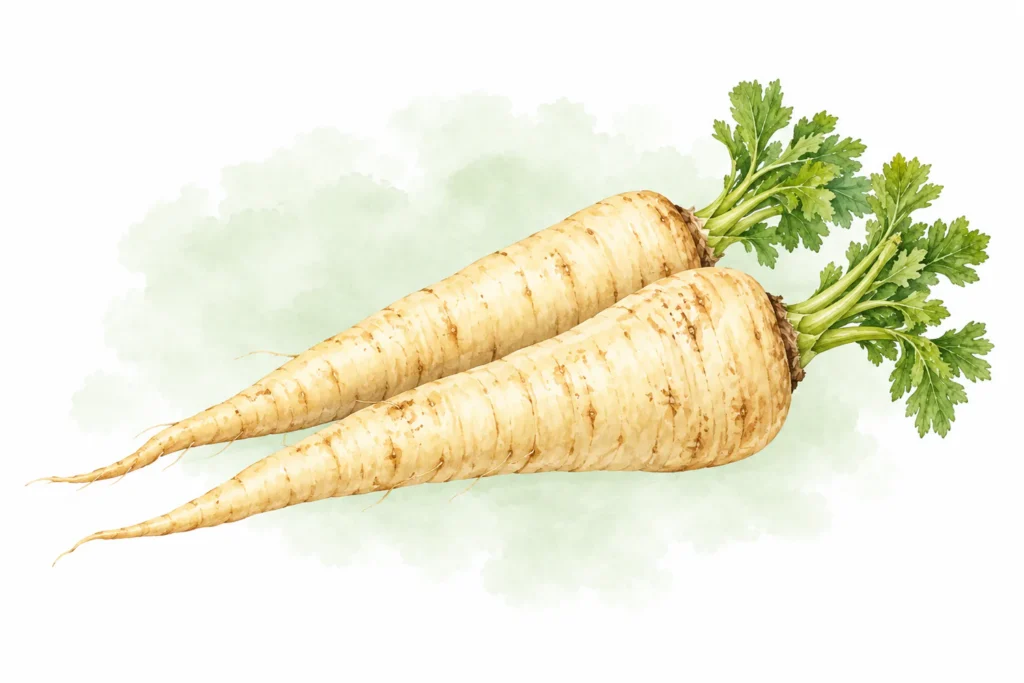 Aquarellillustration von Pastinaken (Pastinaca sativa)