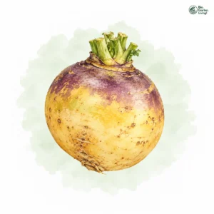 Aquarellillustration von Steckrüben (Brassica napus subsp. rapifera)