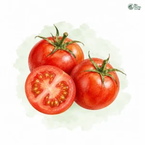 Aquarellillustration von Tomaten (Solanum lycopersicum)
