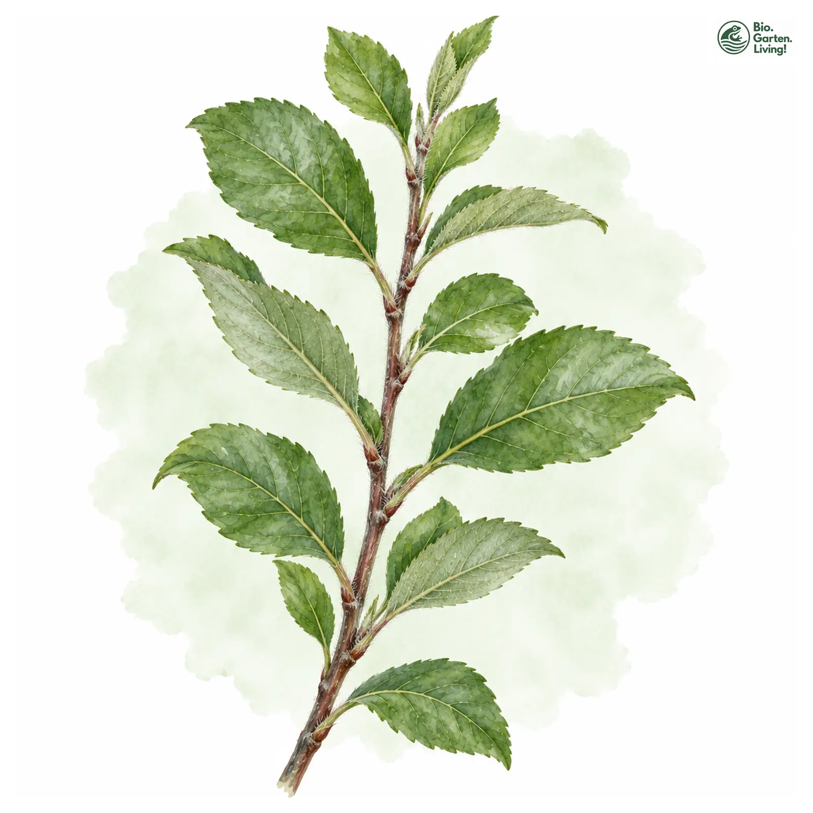 Aquarellzeichnung: Waadtländer Weide (Salix strepida)