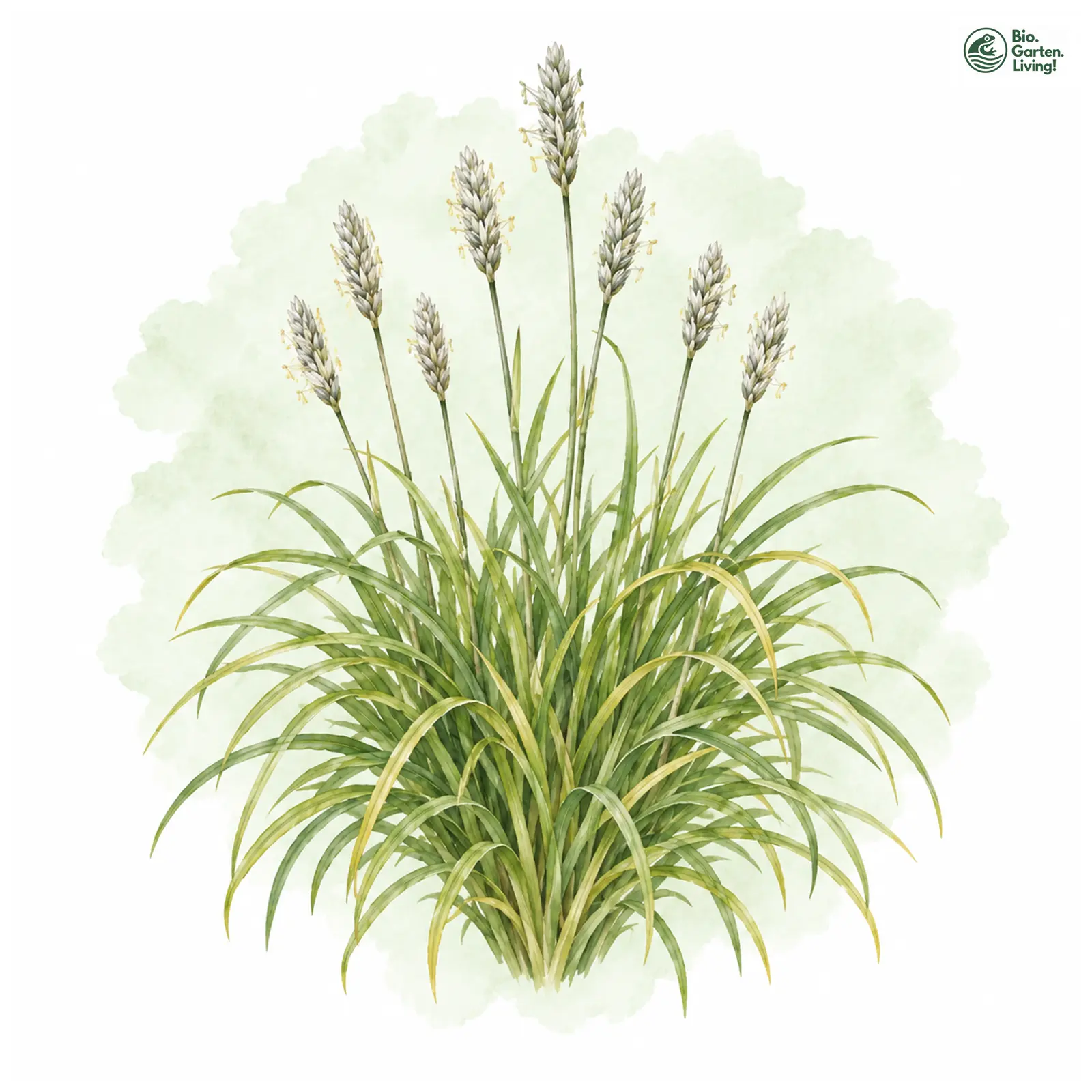 Aquarellzeichnung: Herbst-Kopfgras (Sesleria autumnalis)