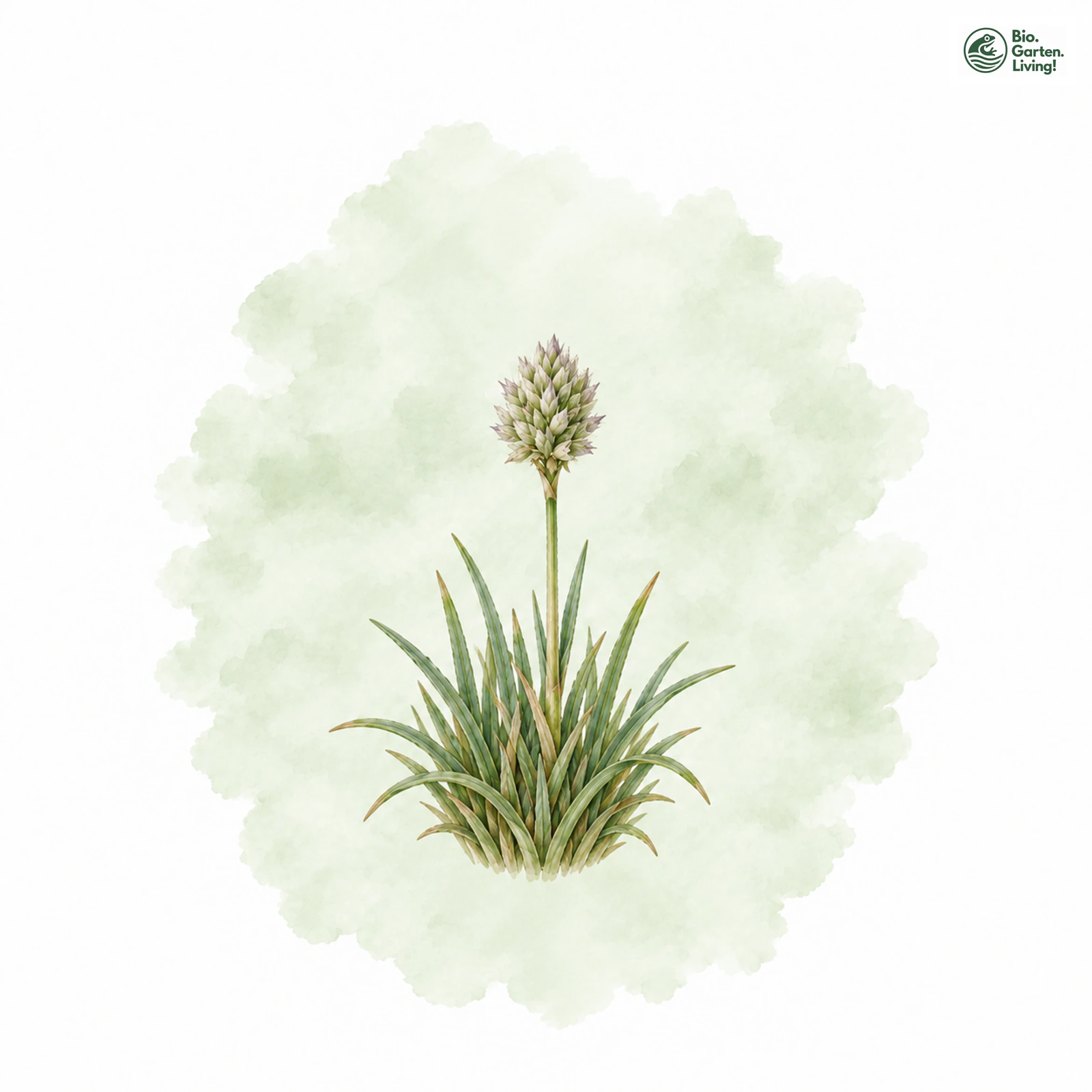 Aquarellzeichnung: Zwerg-Blaugras (Sesleria ovata)