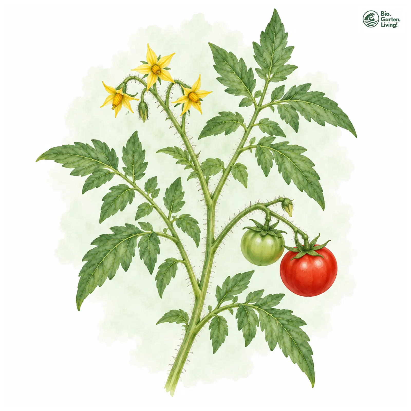 Aquarellzeichnung: Tomate (Solanum lycopersicum)