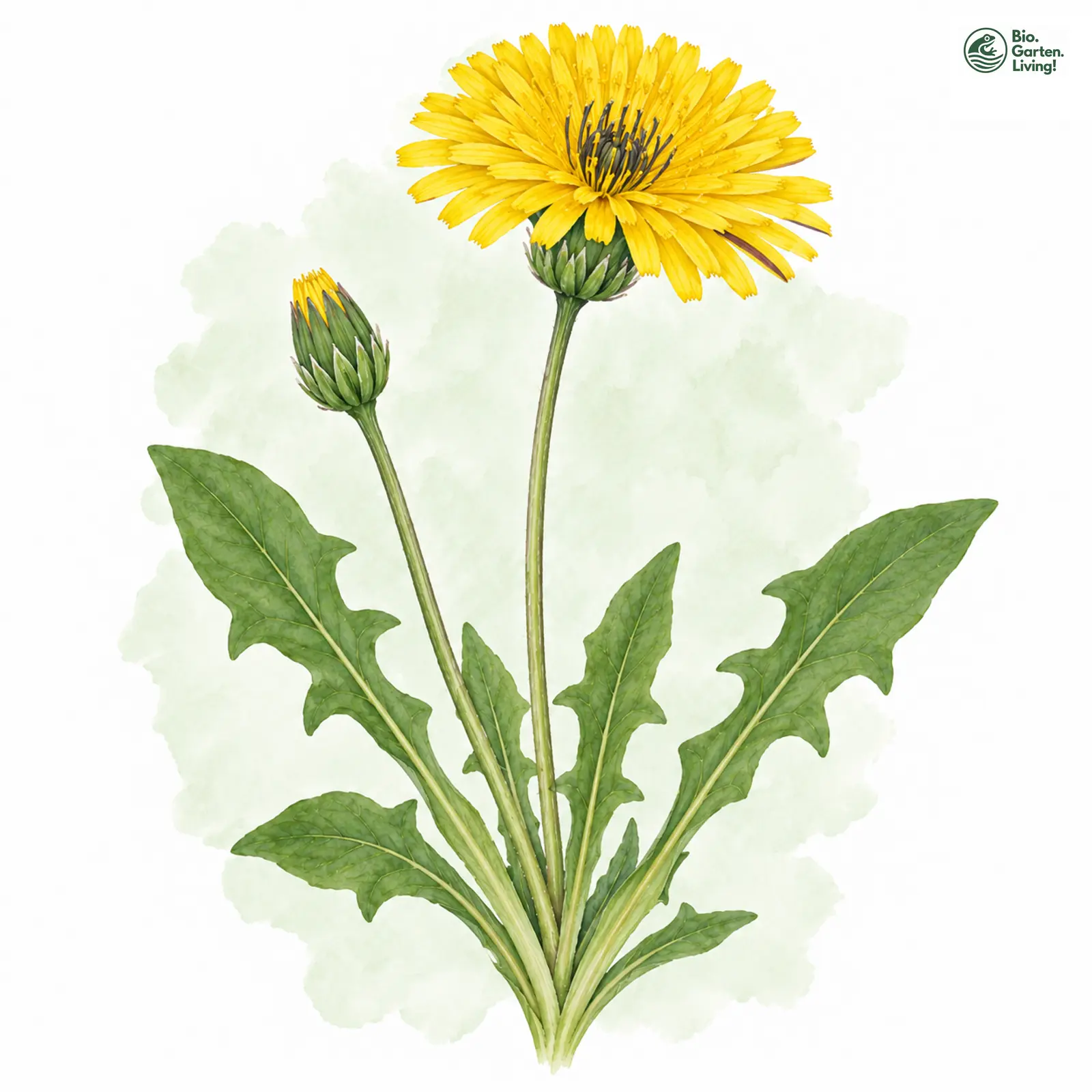 Aquarellzeichnung: Seltsamer Löwenzahn (Taraxacum absurdum)