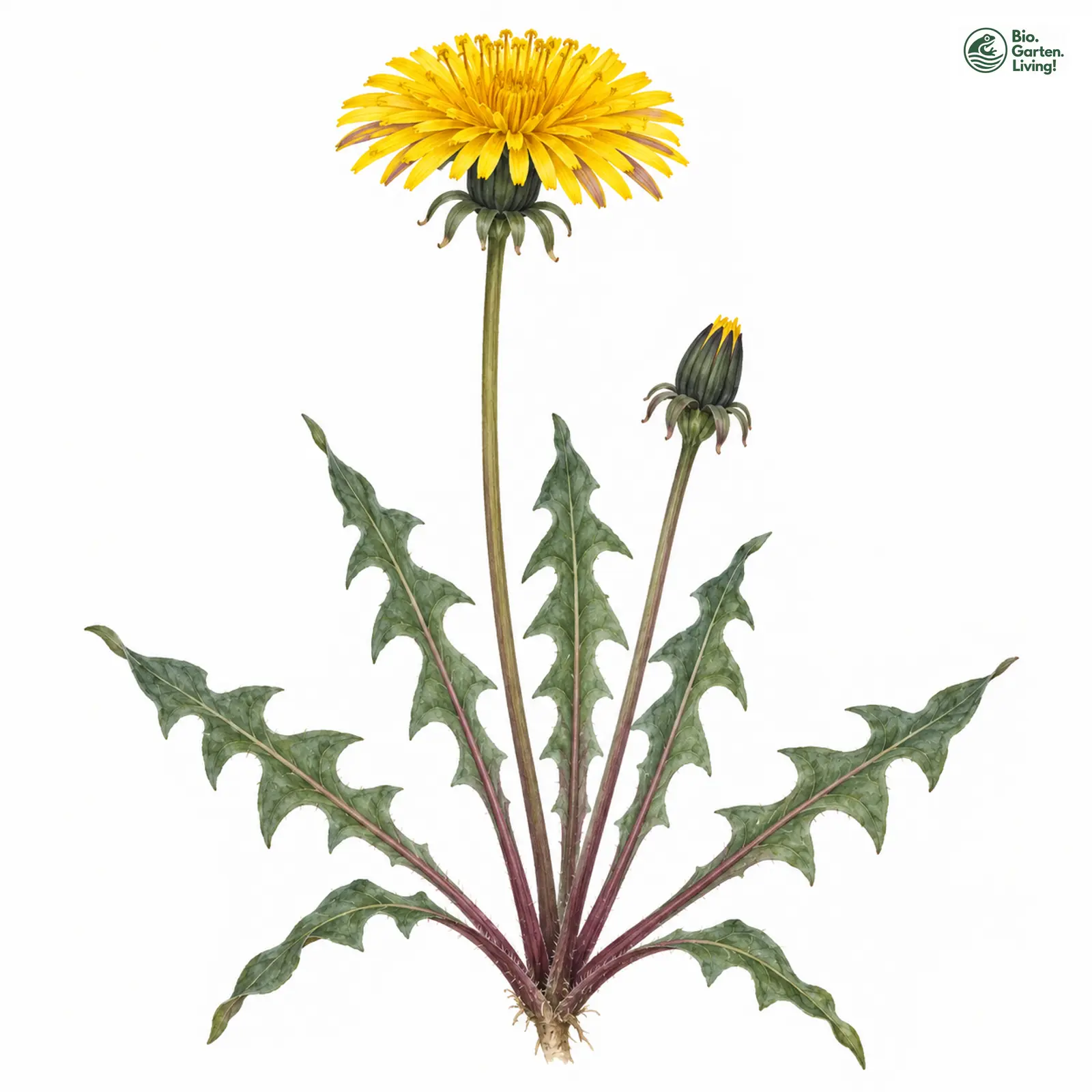 Aquarellzeichnung: Dunkler Löwenzahn (Taraxacum aethiops)
