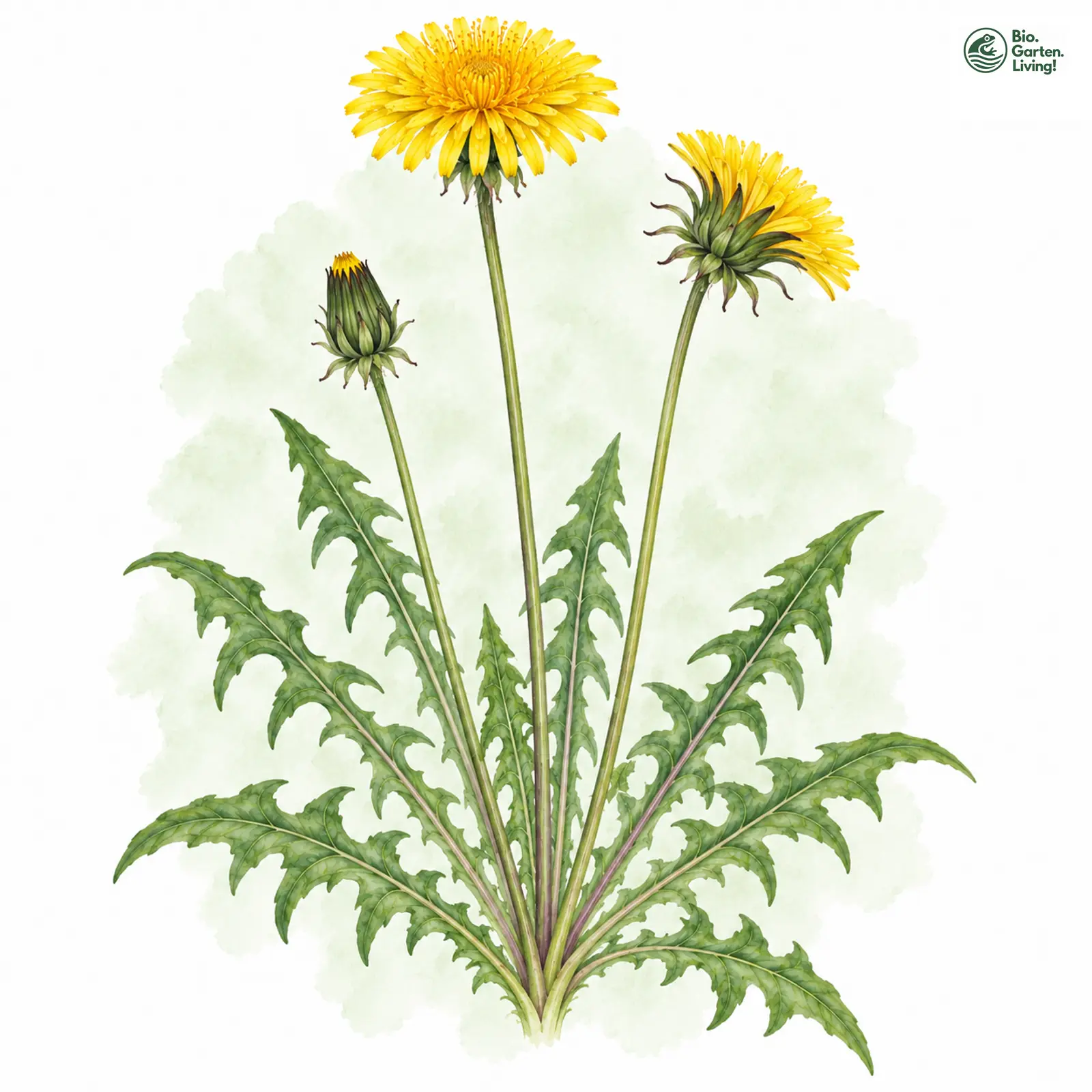 Aquarellzeichnung: Hoher Löwenzahn (Taraxacum altissimum)