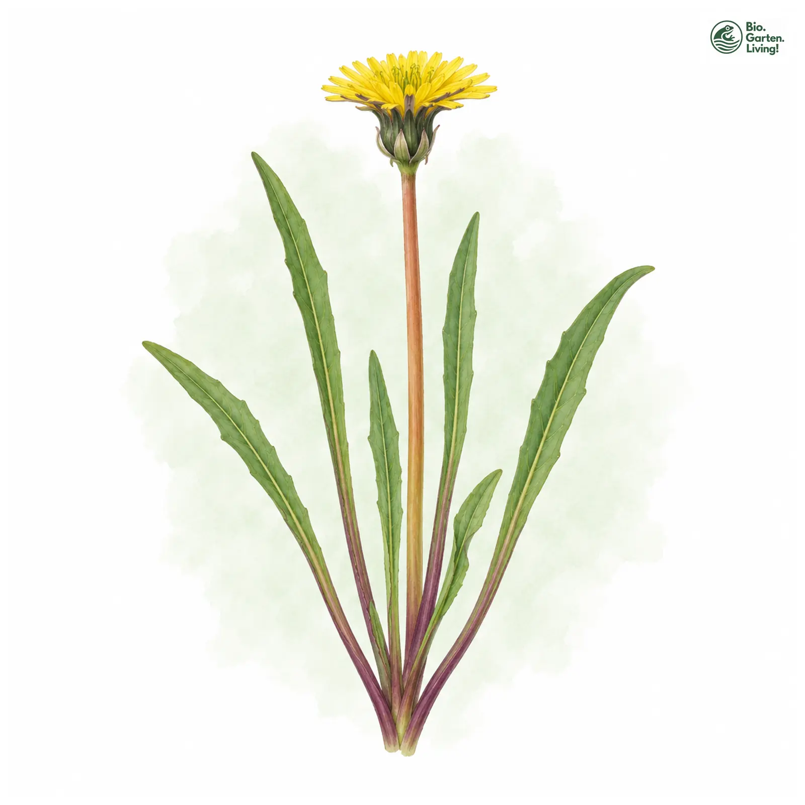 Aquarellzeichnung: Bayerischer Löwenzahn (Taraxacum bavaricum)